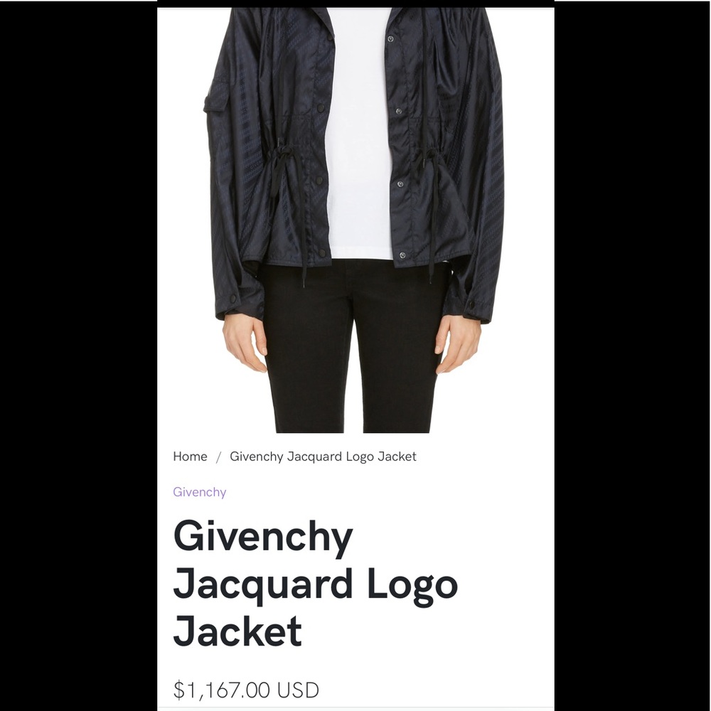 Women’s black Givenchy “Jacquard logo jacket” size small (New) - Picture 3 of 6